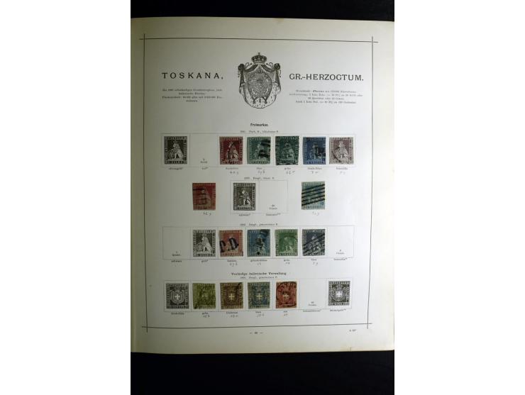 1840/90, ungebrauchte und gestempelte reichhaltige Sammlung mit vielen guten Werten und Sätzen, besonders bei Europa, aber au