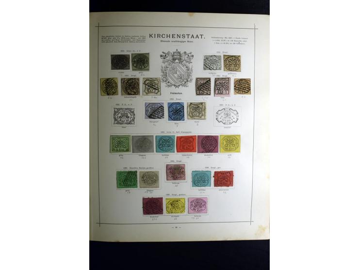 1840/90, ungebrauchte und gestempelte reichhaltige Sammlung mit vielen guten Werten und Sätzen, besonders bei Europa, aber au