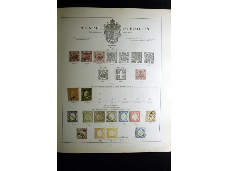 1840/90, ungebrauchte und gestempelte reichhaltige Sammlung mit vielen guten Werten und Sätzen, besonders bei Europa, aber au