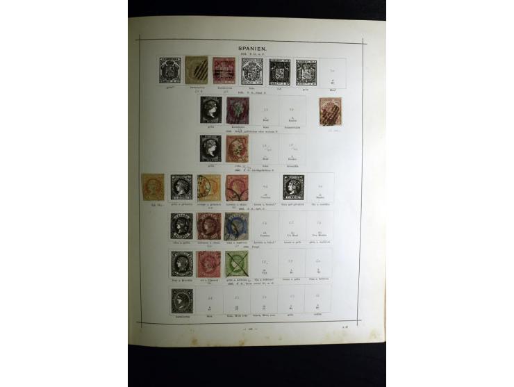 1840/90, ungebrauchte und gestempelte reichhaltige Sammlung mit vielen guten Werten und Sätzen, besonders bei Europa, aber au