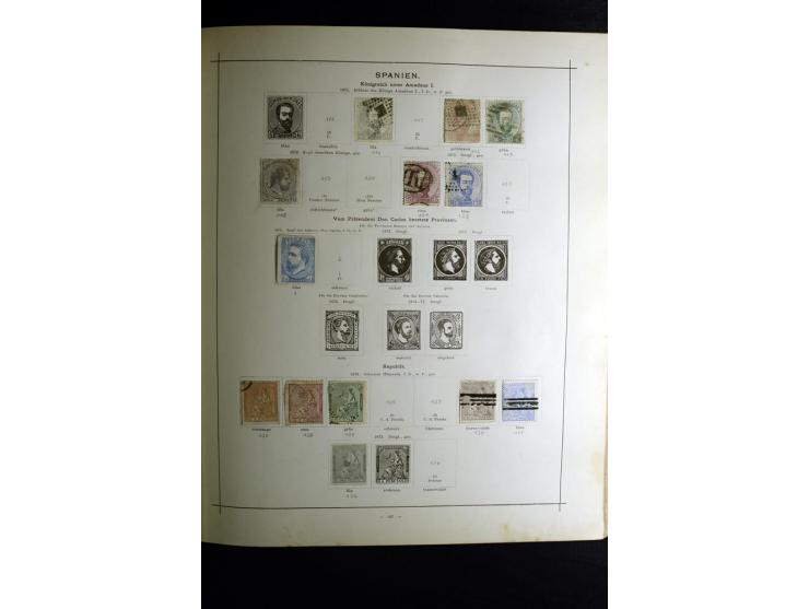 1840/90, ungebrauchte und gestempelte reichhaltige Sammlung mit vielen guten Werten und Sätzen, besonders bei Europa, aber au