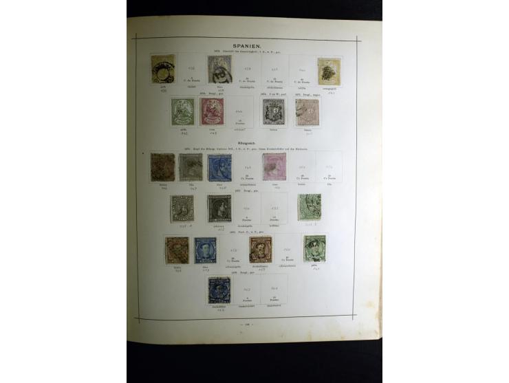 1840/90, ungebrauchte und gestempelte reichhaltige Sammlung mit vielen guten Werten und Sätzen, besonders bei Europa, aber au