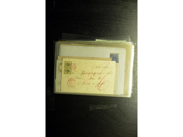 1850/1973 (ca.), Partie Fälschungen und Verfälschungen, teils gekennzeichnet, im kleinen Karton