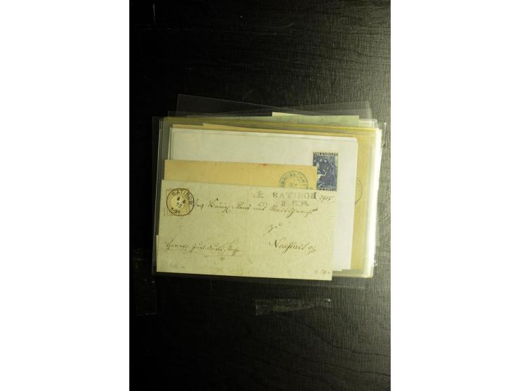 1850/1973 (ca.), Partie Fälschungen und Verfälschungen, teils gekennzeichnet, im kleinen Karton