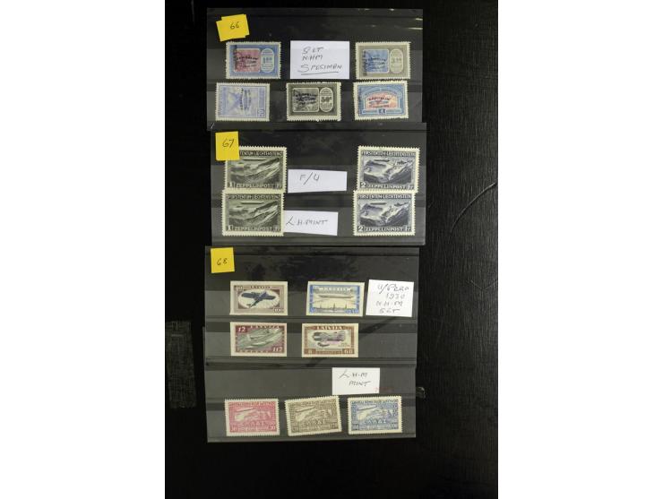 1930/36, ungebrauchte und gestempelte Partie Zeppelinmarken, dabei Ägäische Inseln, Griechenland, Liechtenstein, Rußland etc.