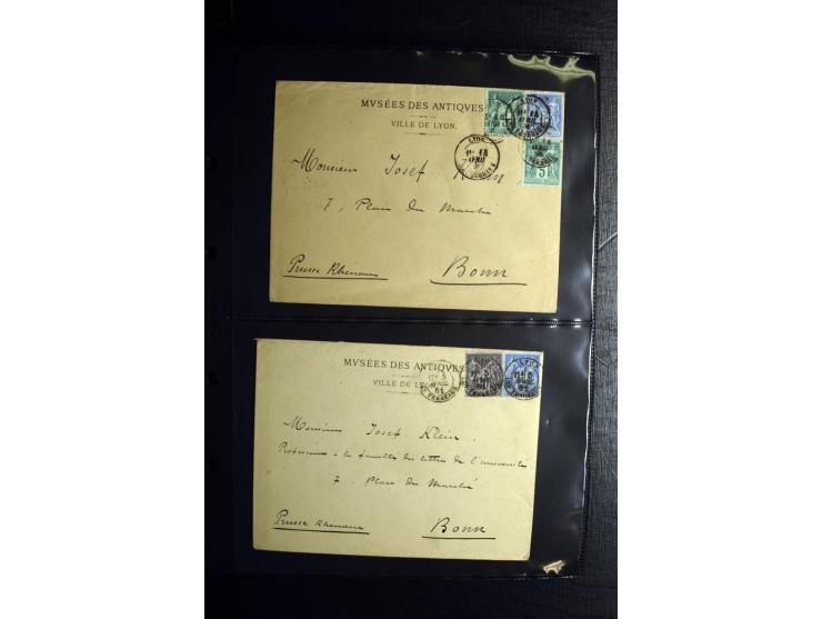 1850/1946 (ca.), über 100 Briefe und Karten mit diversen interessanten Stücken, dabei ILA-Karte, viele Nachporto-Belege, Belg
