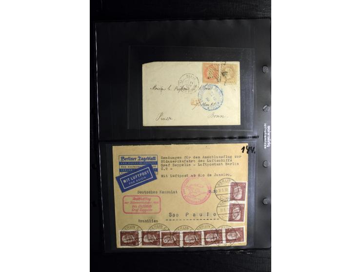 1850/1946 (ca.), über 100 Briefe und Karten mit diversen interessanten Stücken, dabei ILA-Karte, viele Nachporto-Belege, Belg