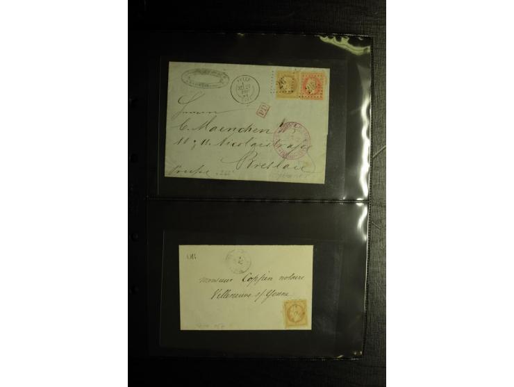 1850/1946 (ca.), über 100 Briefe und Karten mit diversen interessanten Stücken, dabei ILA-Karte, viele Nachporto-Belege, Belg