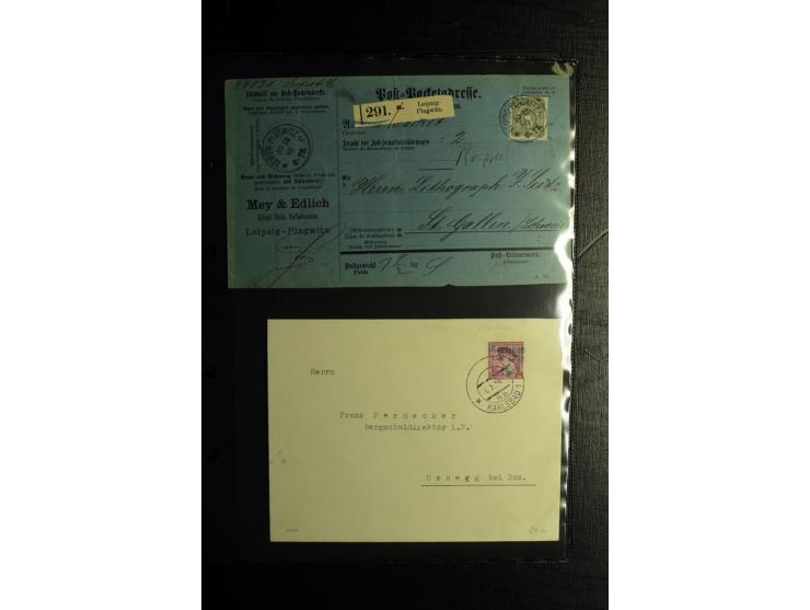 1850/1946 (ca.), über 100 Briefe und Karten mit diversen interessanten Stücken, dabei ILA-Karte, viele Nachporto-Belege, Belg