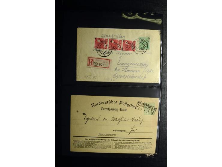 1850/1946 (ca.), über 100 Briefe und Karten mit diversen interessanten Stücken, dabei ILA-Karte, viele Nachporto-Belege, Belg