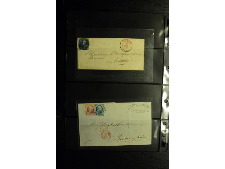 1850/1946 (ca.), über 100 Briefe und Karten mit diversen interessanten Stücken, dabei ILA-Karte, viele Nachporto-Belege, Belg