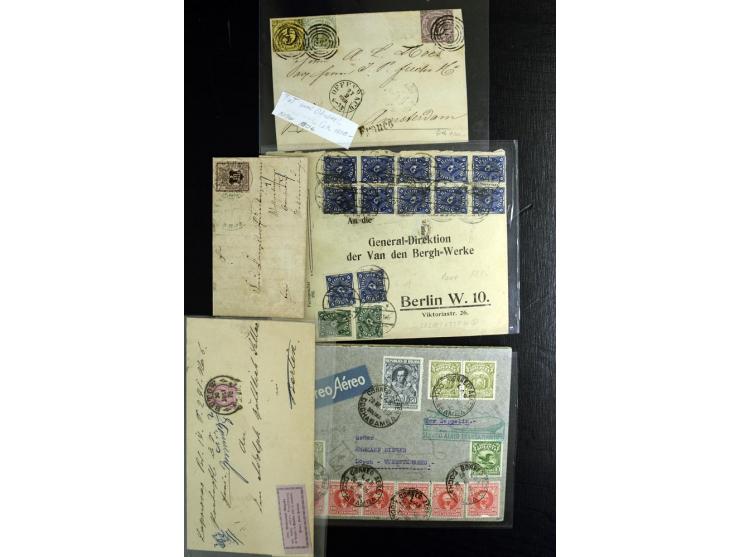 1854/1950 (ca.), rund 70 Briefe und Karten mit diversen interessanten Stücken, dabei gute Zeppelin-Belege, schöner Braunschwe