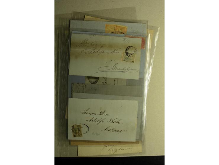 1859/1870, kleine Partie fast 30 Briefen und Ganzachen, dabei Mexiko mit 9 frühen Ausgaben, Peru mit Auslandsfrankatur 1870 u