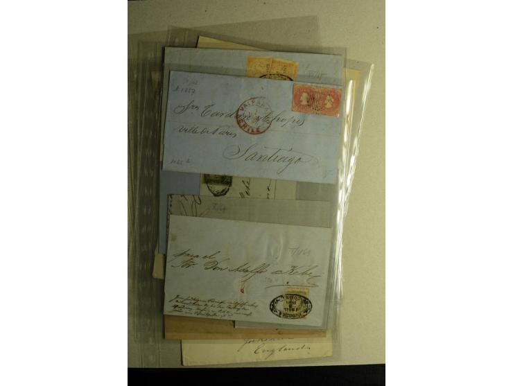 1859/1870, kleine Partie fast 30 Briefen und Ganzachen, dabei Mexiko mit 9 frühen Ausgaben, Peru mit Auslandsfrankatur 1870 u