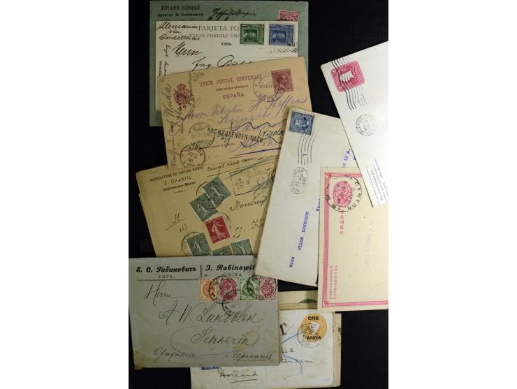 1870/1960 (ca.), etwa 1000 Briefe, Karten und Ganzsachen, überwiegend Ausland, aber auch Dt. Reich, Abstimmungsgebiete, etc. 