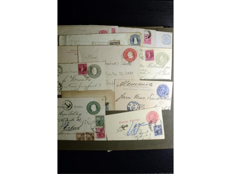 1880/1940 (ca.), großes altes Album mit einigen hundert ungebrauchten und gestempelten Ganzsachen, Schwerpunkt Südamerika mit