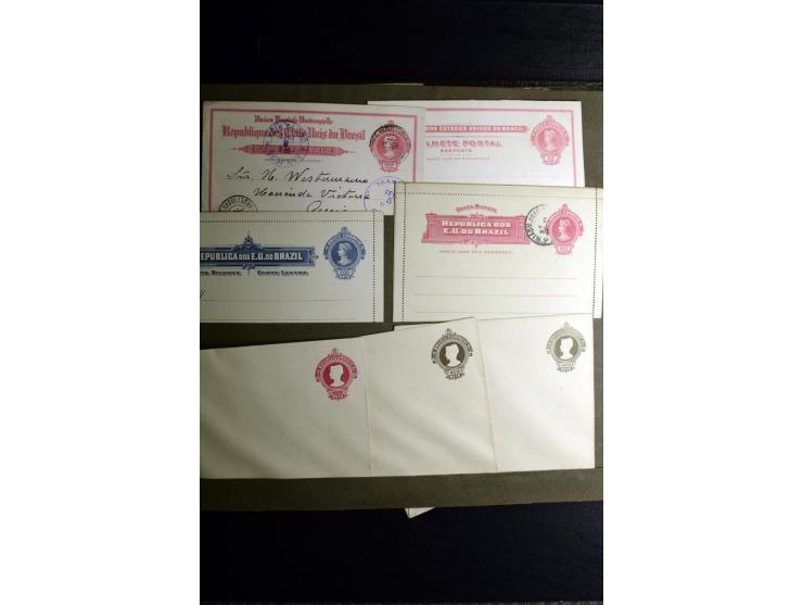 1880/1940 (ca.), großes altes Album mit einigen hundert ungebrauchten und gestempelten Ganzsachen, Schwerpunkt Südamerika mit