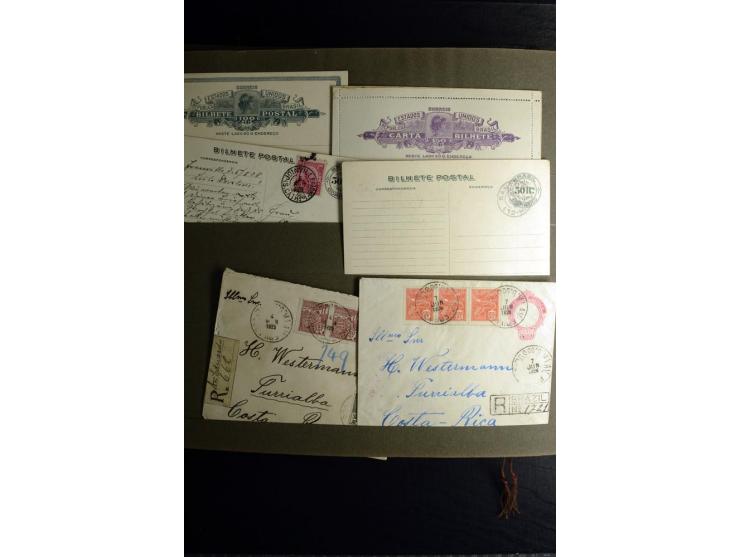 1880/1940 (ca.), großes altes Album mit einigen hundert ungebrauchten und gestempelten Ganzsachen, Schwerpunkt Südamerika mit