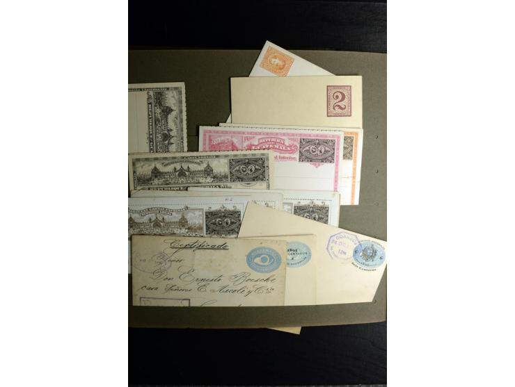 1880/1940 (ca.), großes altes Album mit einigen hundert ungebrauchten und gestempelten Ganzsachen, Schwerpunkt Südamerika mit