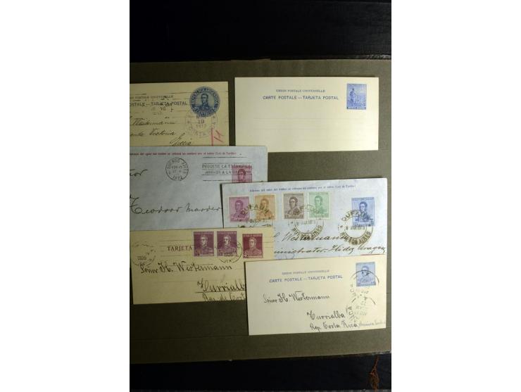 1880/1940 (ca.), großes altes Album mit einigen hundert ungebrauchten und gestempelten Ganzsachen, Schwerpunkt Südamerika mit