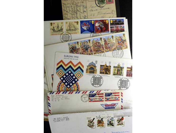 1880/1970 (ca.), interessanter Posten Britische Kolonien inkl. Australien und Gebiete sowie USA/UNO mit ca. 320 Briefen, Kart