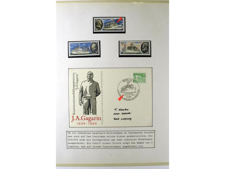 GAGARIN: Interessante Sammlung auf insgesamt über 70 Blättern, dabei verschiedene Marken, Sonderstempel in verschiedenen Farb