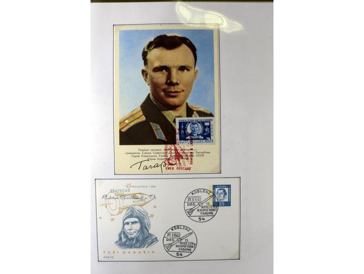 GAGARIN: Interessante Sammlung auf insgesamt über 70 Blättern, dabei verschiedene Marken, Sonderstempel in verschiedenen Farb
