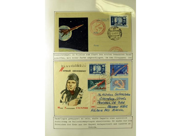 GAGARIN: Interessante Sammlung auf insgesamt über 70 Blättern, dabei verschiedene Marken, Sonderstempel in verschiedenen Farb