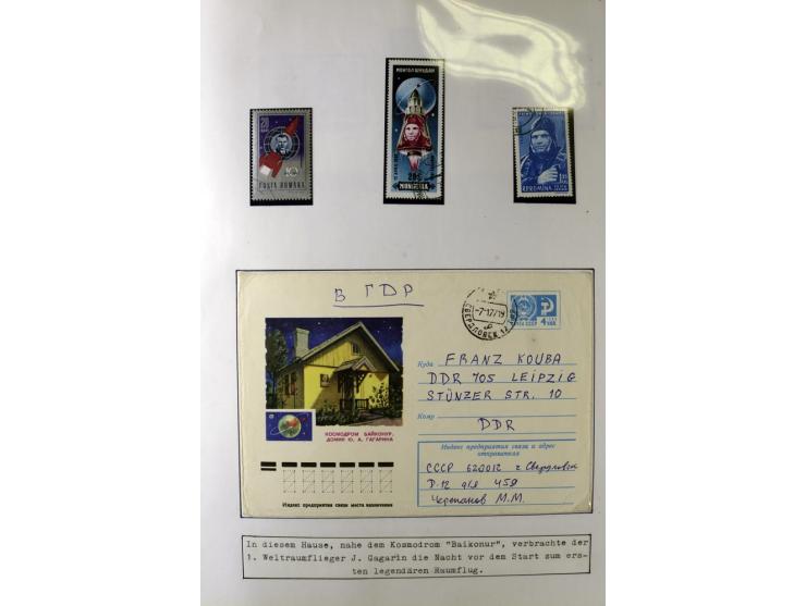 GAGARIN: Interessante Sammlung auf insgesamt über 70 Blättern, dabei verschiedene Marken, Sonderstempel in verschiedenen Farb