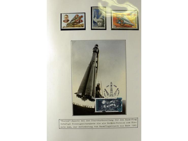 GAGARIN: Interessante Sammlung auf insgesamt über 70 Blättern, dabei verschiedene Marken, Sonderstempel in verschiedenen Farb