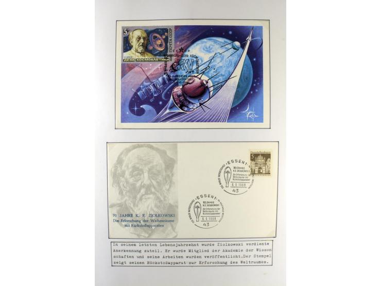 GAGARIN: Interessante Sammlung auf insgesamt über 70 Blättern, dabei verschiedene Marken, Sonderstempel in verschiedenen Farb