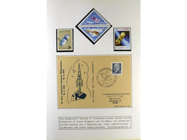 GAGARIN: Interessante Sammlung auf insgesamt über 70 Blättern, dabei verschiedene Marken, Sonderstempel in verschiedenen Farb