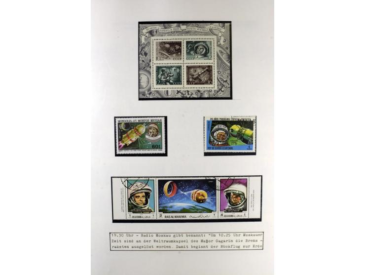 GAGARIN: Interessante Sammlung auf insgesamt über 70 Blättern, dabei verschiedene Marken, Sonderstempel in verschiedenen Farb