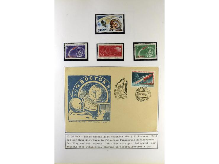 GAGARIN: Interessante Sammlung auf insgesamt über 70 Blättern, dabei verschiedene Marken, Sonderstempel in verschiedenen Farb