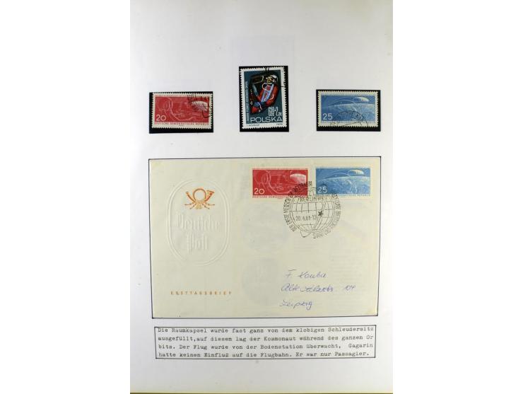GAGARIN: Interessante Sammlung auf insgesamt über 70 Blättern, dabei verschiedene Marken, Sonderstempel in verschiedenen Farb