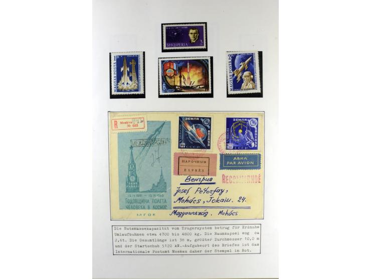 GAGARIN: Interessante Sammlung auf insgesamt über 70 Blättern, dabei verschiedene Marken, Sonderstempel in verschiedenen Farb
