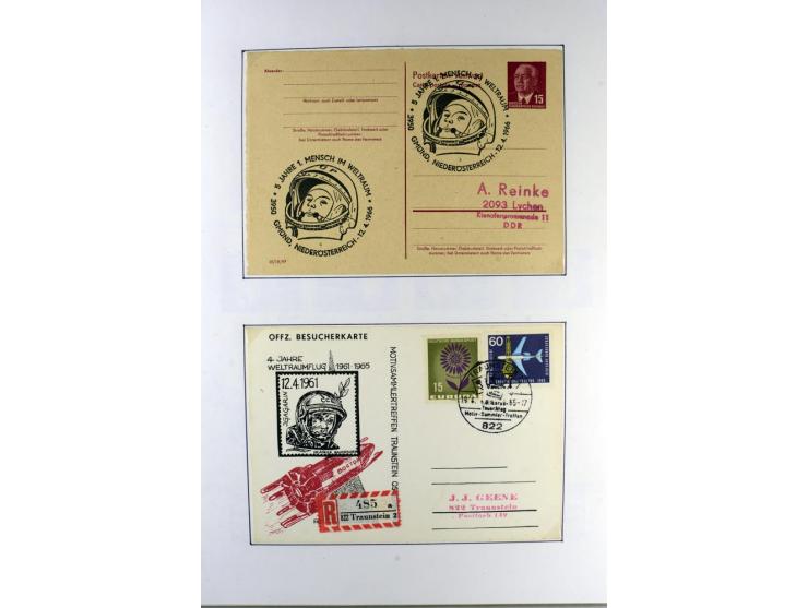GAGARIN: Interessante Sammlung auf insgesamt über 70 Blättern, dabei verschiedene Marken, Sonderstempel in verschiedenen Farb
