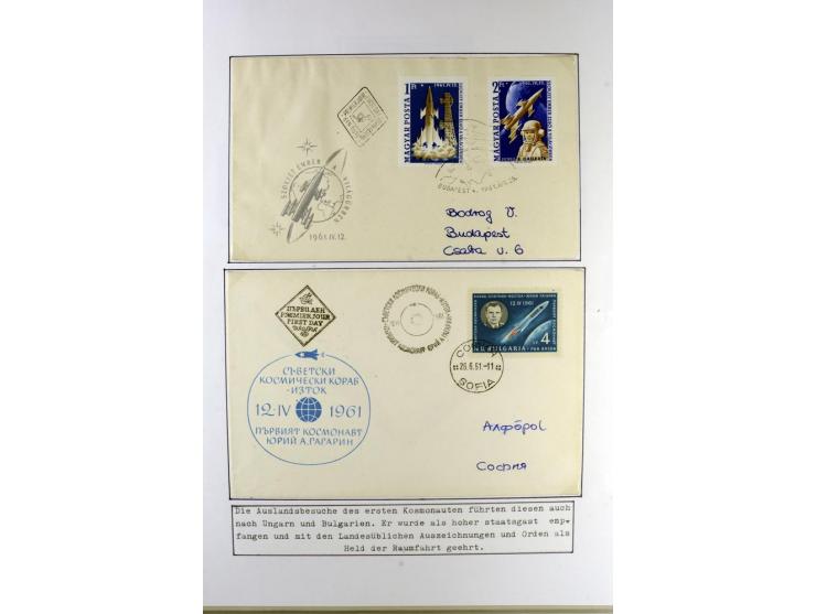 GAGARIN: Interessante Sammlung auf insgesamt über 70 Blättern, dabei verschiedene Marken, Sonderstempel in verschiedenen Farb