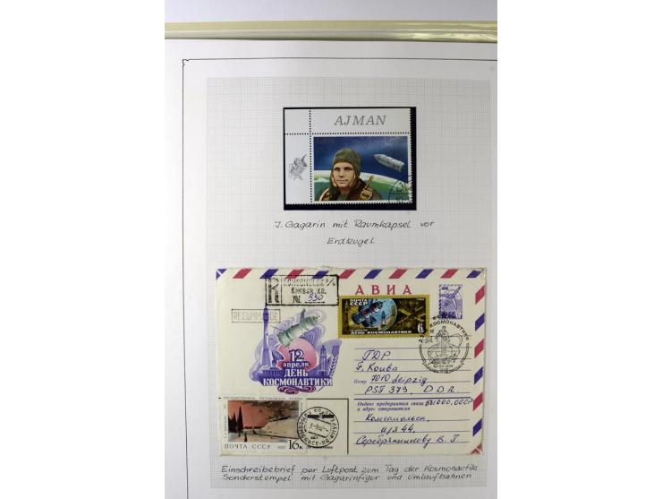 GAGARIN: Interessante Sammlung auf insgesamt über 70 Blättern, dabei verschiedene Marken, Sonderstempel in verschiedenen Farb