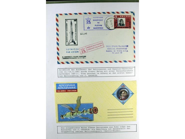 GAGARIN: Interessante Sammlung auf insgesamt über 70 Blättern, dabei verschiedene Marken, Sonderstempel in verschiedenen Farb