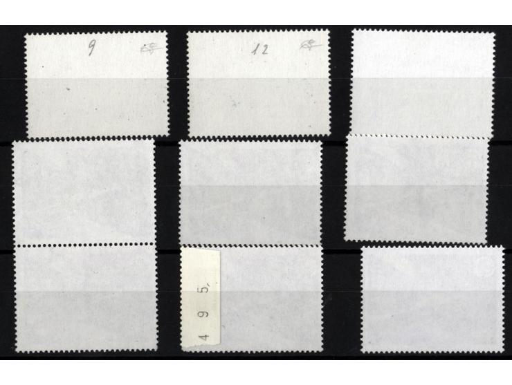1990, CEPT 800 l., 2 copies with heavily shifted colours and 1991, 800 l., 5 copies with missing yellow colour and partly oth