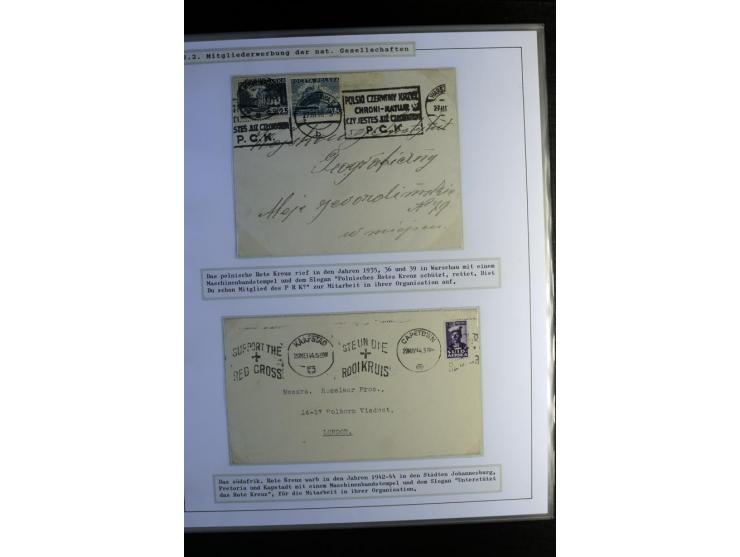 Rotes Kreuz: 1870/1990 (ca.), Ausstellungs-Sammlung "Eine Idee erobert die Welt" auf 60 Seiten plus Ergänzungsband mit 37 Sei