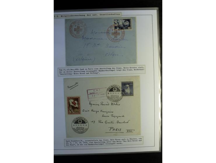 Rotes Kreuz: 1870/1990 (ca.), Ausstellungs-Sammlung "Eine Idee erobert die Welt" auf 60 Seiten plus Ergänzungsband mit 37 Sei