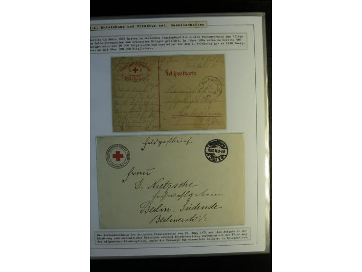Rotes Kreuz: 1870/1990 (ca.), Ausstellungs-Sammlung "Eine Idee erobert die Welt" auf 60 Seiten plus Ergänzungsband mit 37 Sei