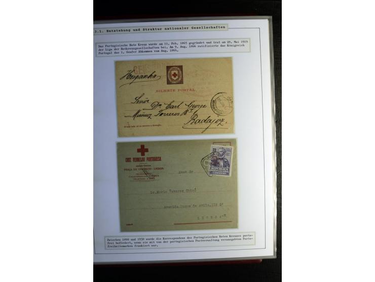 Rotes Kreuz: 1870/1990 (ca.), Ausstellungs-Sammlung "Eine Idee erobert die Welt" auf 60 Seiten plus Ergänzungsband mit 37 Sei