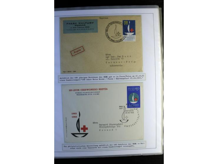 Rotes Kreuz: 1870/1990 (ca.), Ausstellungs-Sammlung "Eine Idee erobert die Welt" auf 60 Seiten plus Ergänzungsband mit 37 Sei