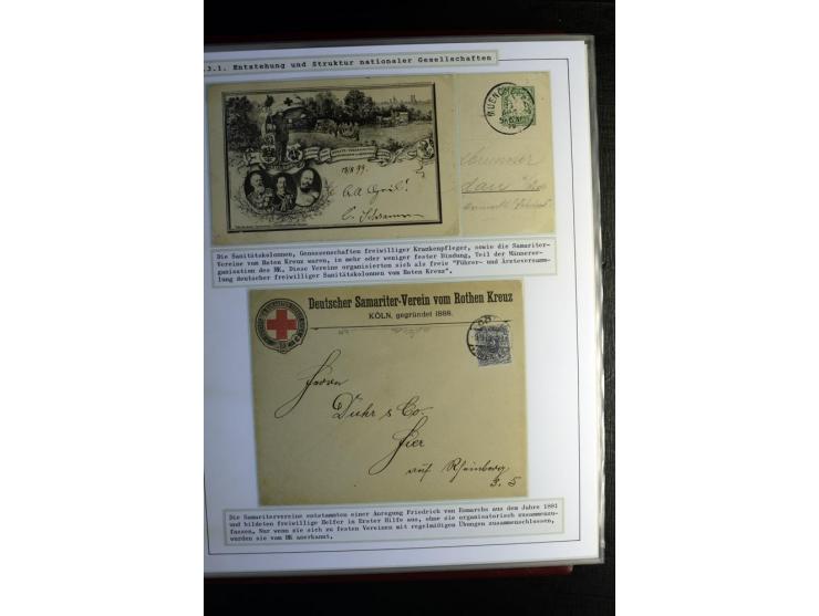 Rotes Kreuz: 1870/1990 (ca.), Ausstellungs-Sammlung "Eine Idee erobert die Welt" auf 60 Seiten plus Ergänzungsband mit 37 Sei