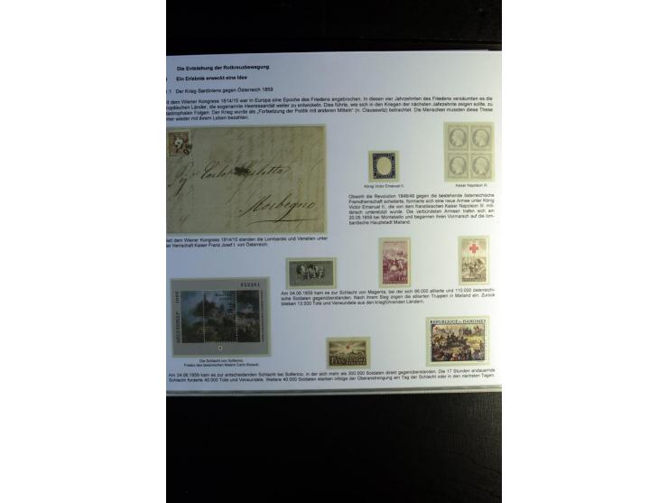 Rotes Kreuz: 1870/1990 (ca.), Ausstellungs-Sammlung "Eine Idee erobert die Welt" auf 60 Seiten plus Ergänzungsband mit 37 Sei