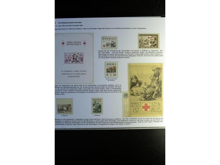 Rotes Kreuz: 1870/1990 (ca.), Ausstellungs-Sammlung "Eine Idee erobert die Welt" auf 60 Seiten plus Ergänzungsband mit 37 Sei