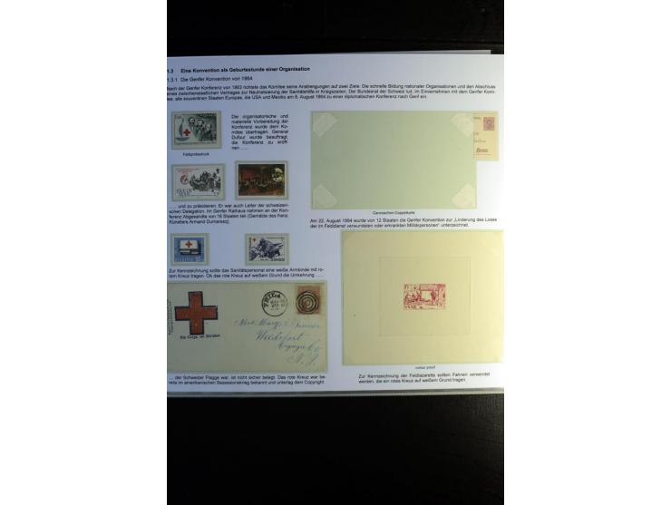 Rotes Kreuz: 1870/1990 (ca.), Ausstellungs-Sammlung "Eine Idee erobert die Welt" auf 60 Seiten plus Ergänzungsband mit 37 Sei